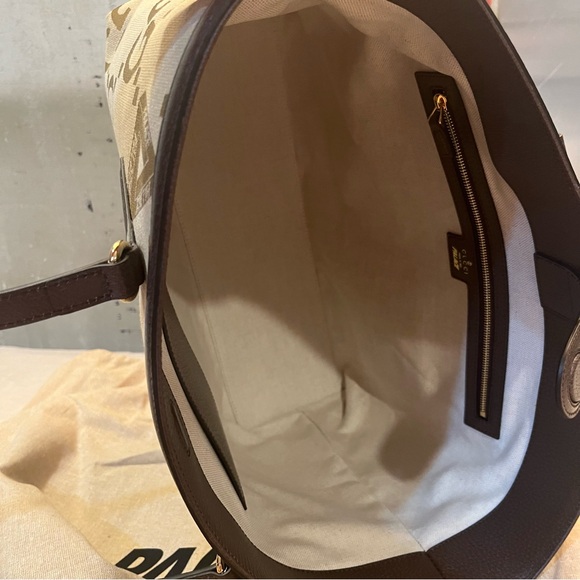 Gucci X Palace GG-P Jumbo Triferg Canvas Leather Tote Bag - Picture 8 of 16